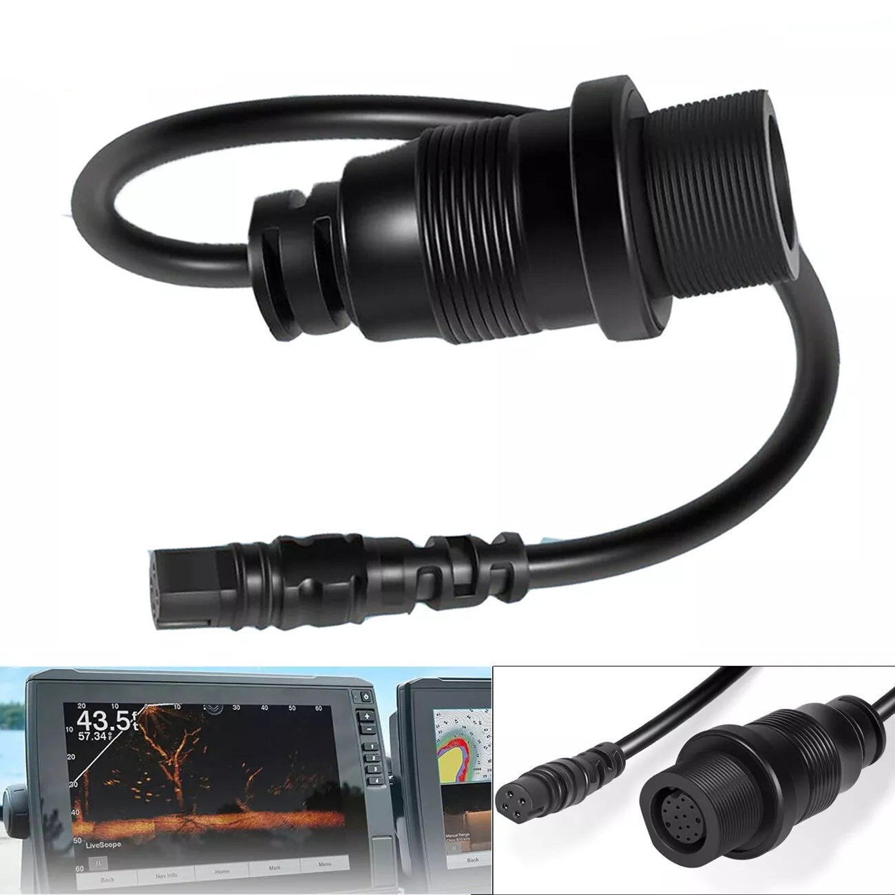 Fish Finder - 1852081 كابل محول MKR-DSC-12 4-PIN لـ