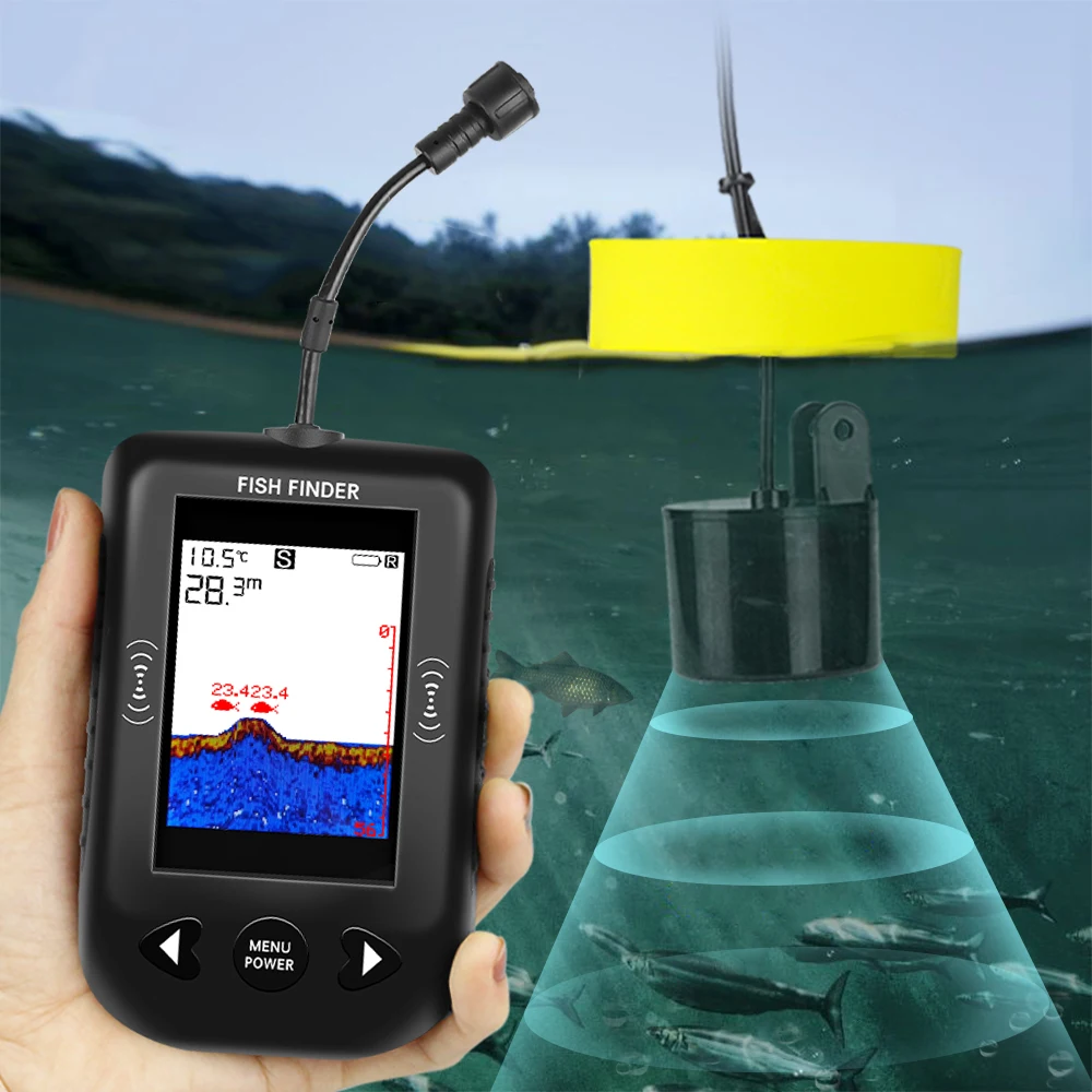 إنذار 100 متر المحمولة السونار - مراجعة Fishing Depth Finder وسعره