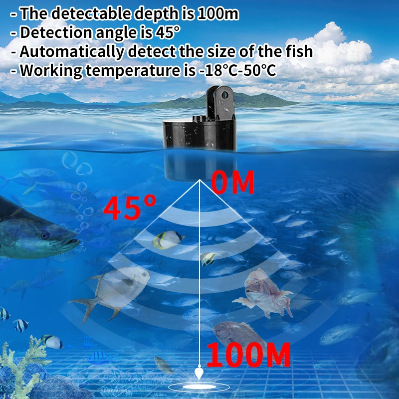 إنذار 100 متر المحمولة السونار - مراجعة Fishing Depth Finder وسعره